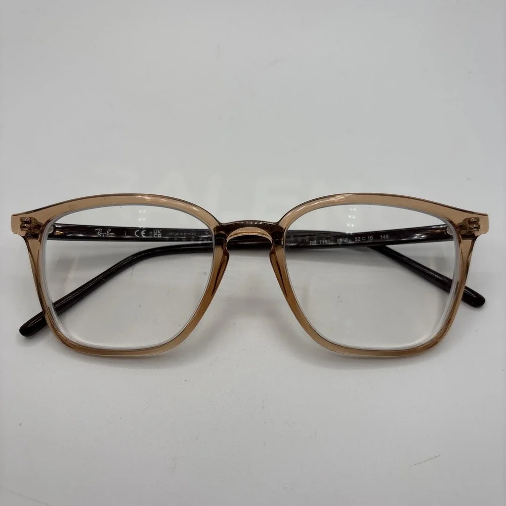 RAY BAN RB 7185 5940 TRANSPARENT BROWN AUTHENTIC EYEGLASSES 52-18-145mm #436